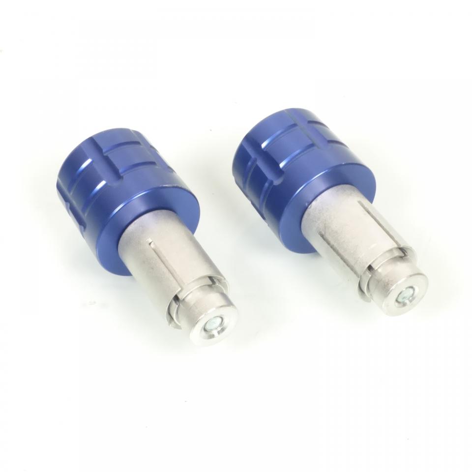 Paire d'embout de guidon bleu type grenade pour de moto diamètre Ø14mm ou 18mm