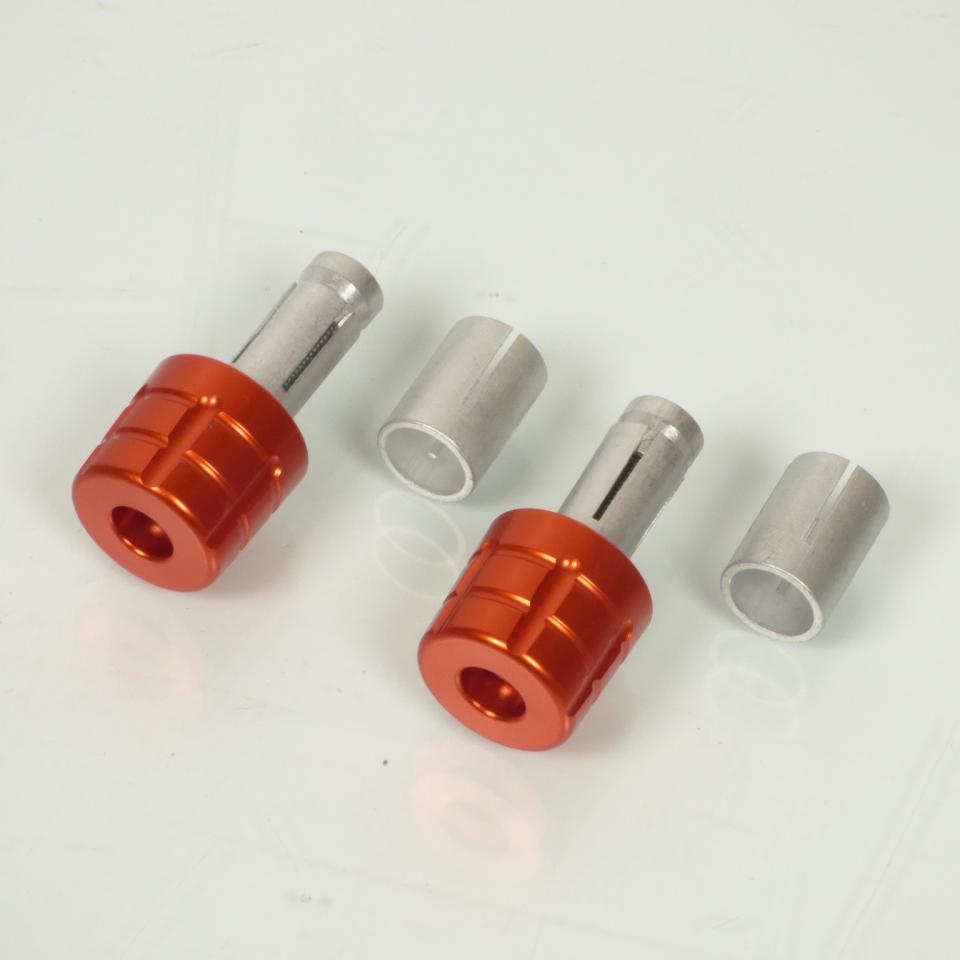 Paire d'embout de guidon orange type grenade pour de moto diamètre Ø14mm ou 18mm
