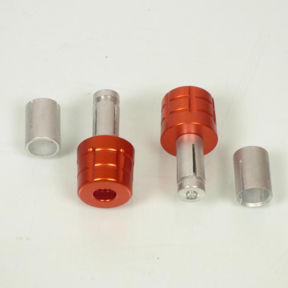 Paire d'embout de guidon orange type grenade pour de moto diamètre Ø14mm ou 18mm