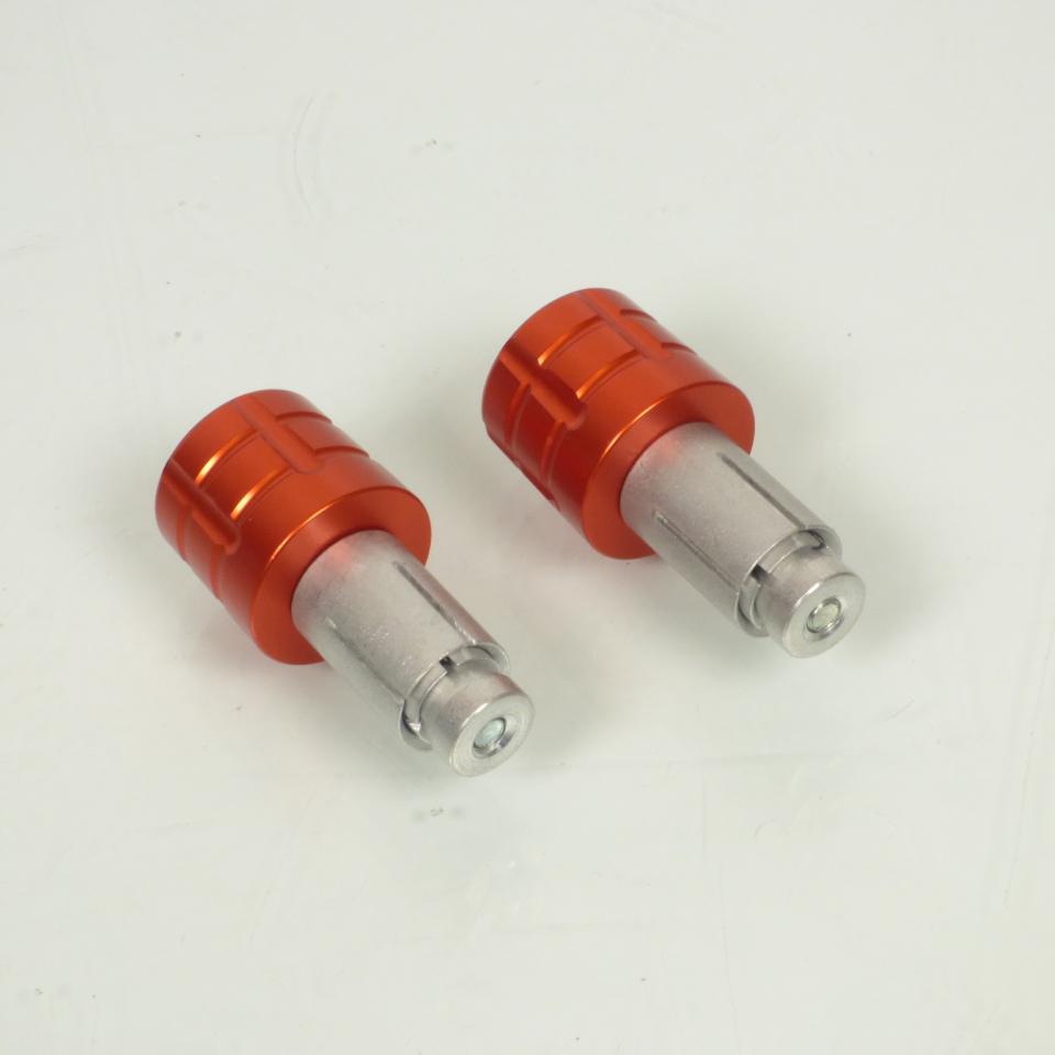 Paire d'embout de guidon orange type grenade pour de moto diamètre Ø14mm ou 18mm