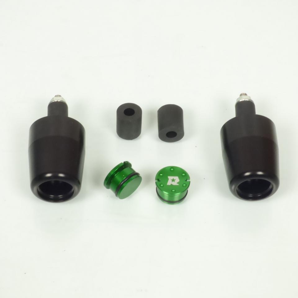 Embout de guidon noir et ver Mad Ø14/18mm pour moto Neuf racing Ø37mm x L47mm