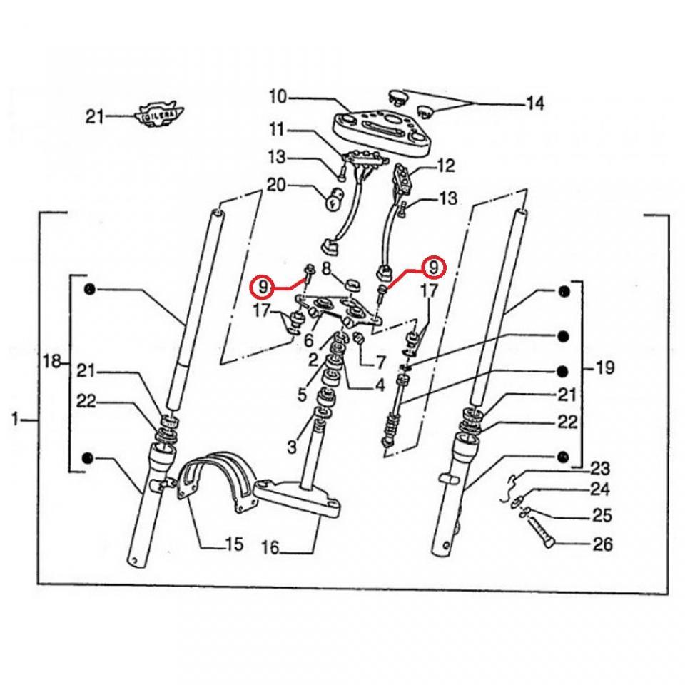 Visserie origine pour Moto Gilera 50 Eaglet 1995 à 1996 463107 / M10 P150 Neuf