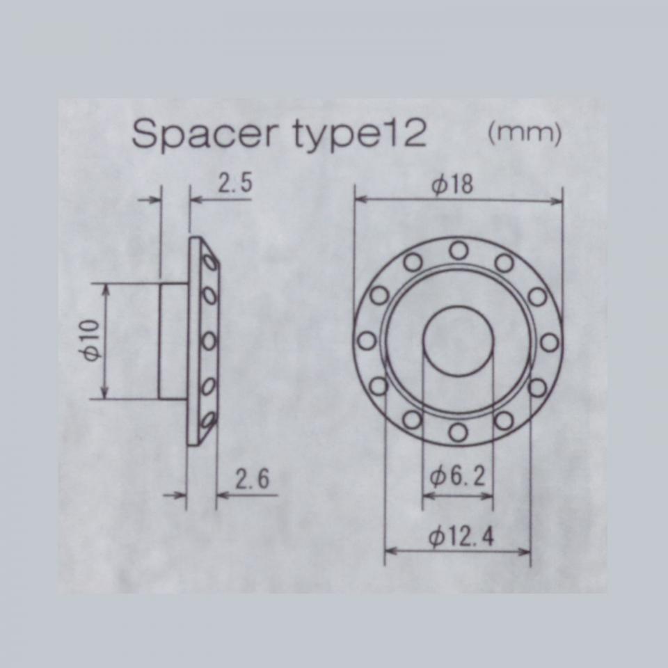 Rondelle spacer aluminium DRC T12 anodisé rouge pour moto cross enduro tuning racing