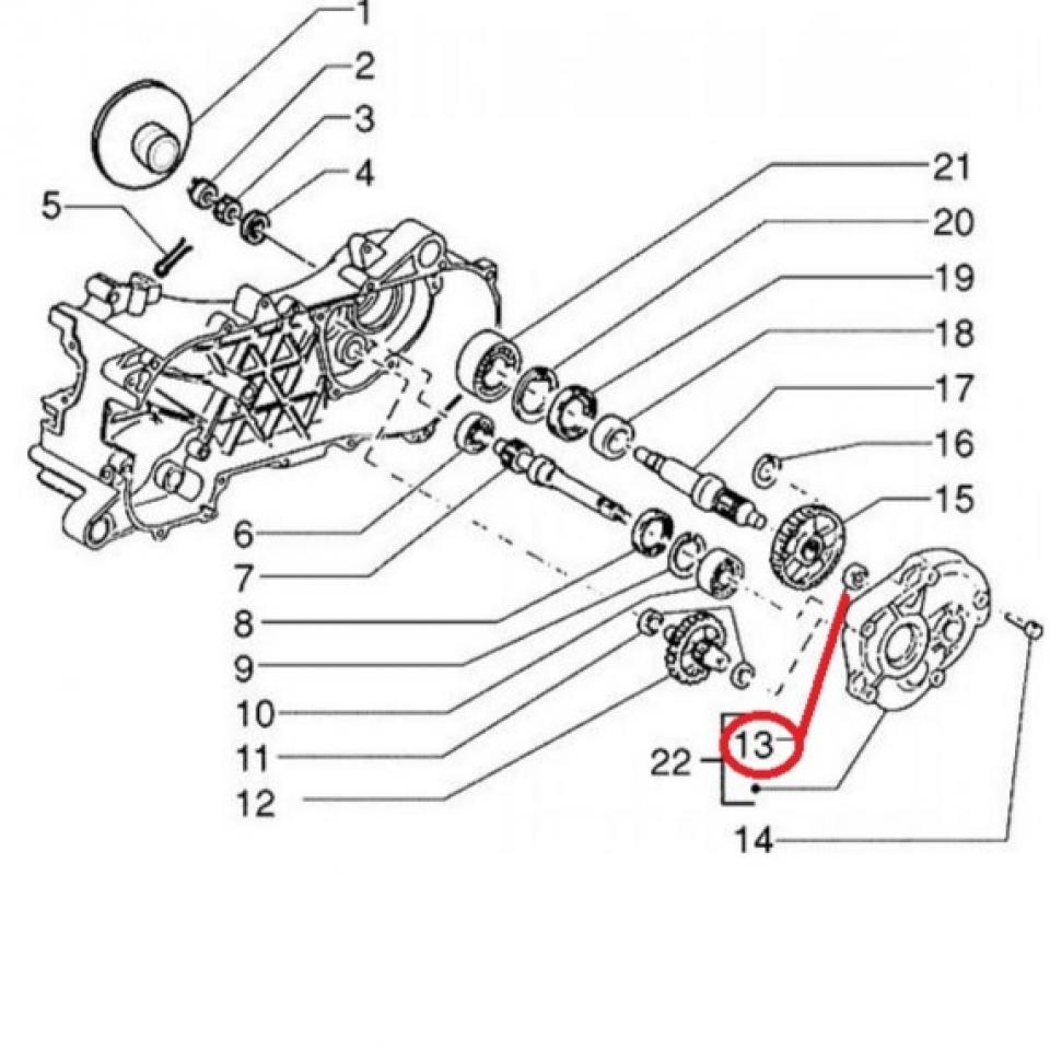 Roulement à aiguille d'axe de roue pour Scooter Piaggio 50 Vespa Pk S BK1212