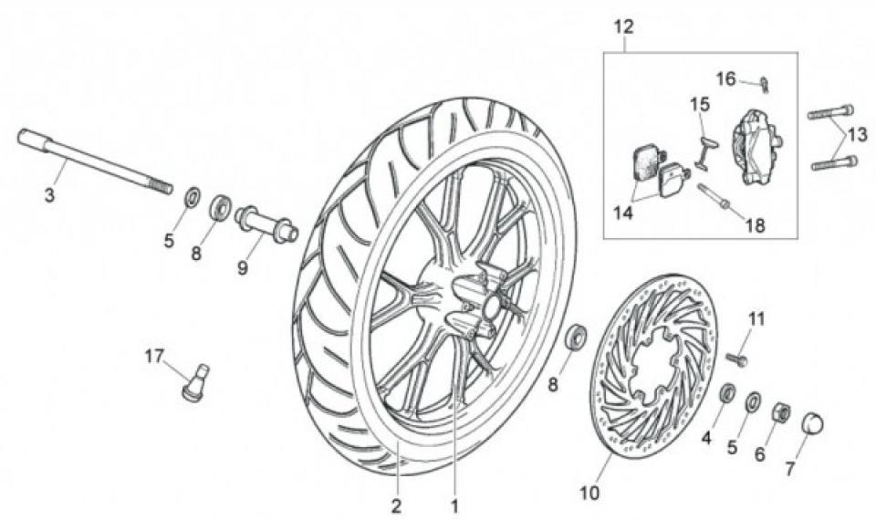 Visserie origine pour Moto Aprilia 50 RS 2004 à 2016 00H00300672 / M14 Pas 1.5 VERIF Neuf
