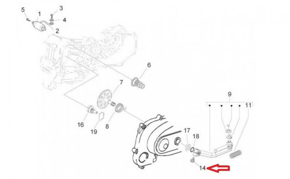 Vis de serrage du kick pour scooter Piaggio 50 ZIP 2011 à 2015 M6 x 25mm Neuf