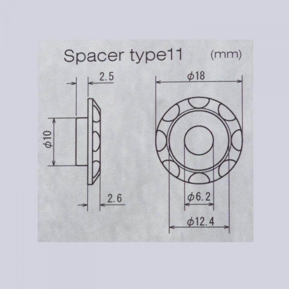 Rondelle spacer aluminium DRC T11 anodisé noir pour moto cross enduro tuning racing