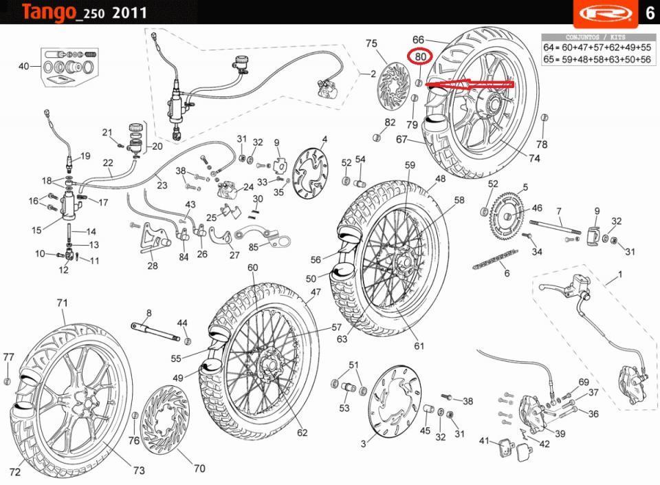 Entretoise gauche de roue arrière pour moto Rieju 250 Tango 0/000.480.5004 Neuf