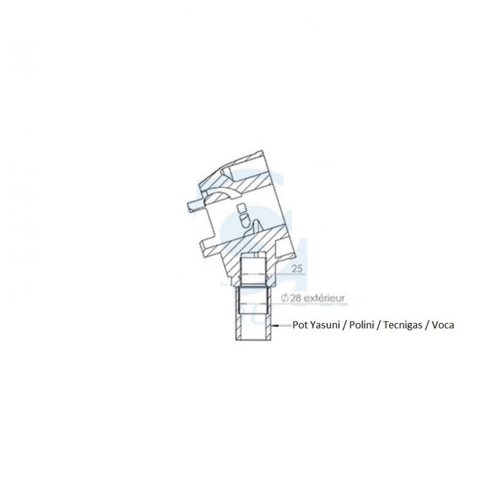 Bague réduction adapateur pot d'échappement pour Minarelli 50 AM6 Ø EXT 25/28mm