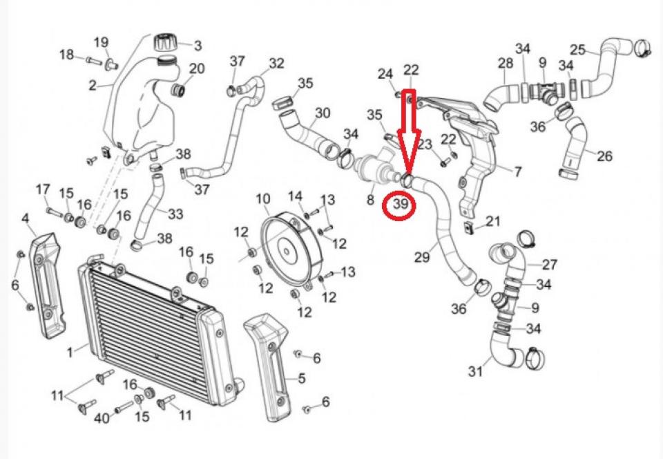Collier Ø24.5mm pour moto Aprilia 850 Mana 2007 à 2011 AP8101588 Neuf