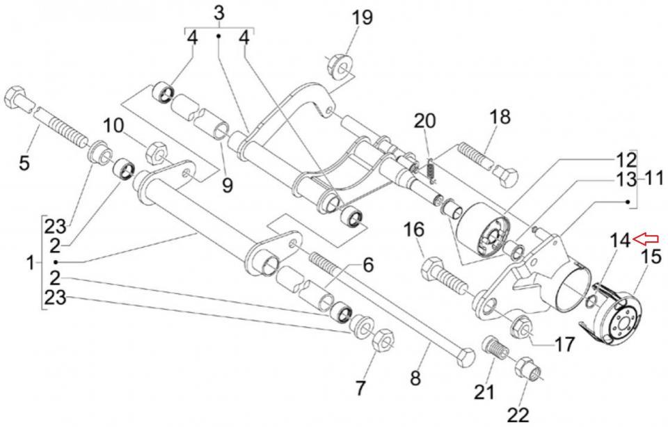 Anneau d'arrêt clips cerclips origine pour scooter Piaggio 125 MP3 2006 14.5x18x1mm