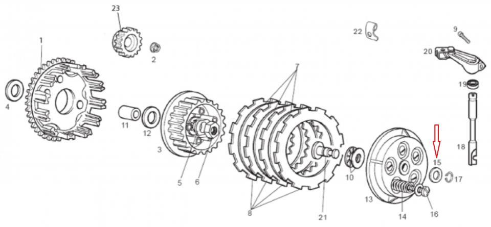 Rondelle calage intercalaire embrayage pour moto Derbi 50 GPR 2006-2018 847224 Euro 3