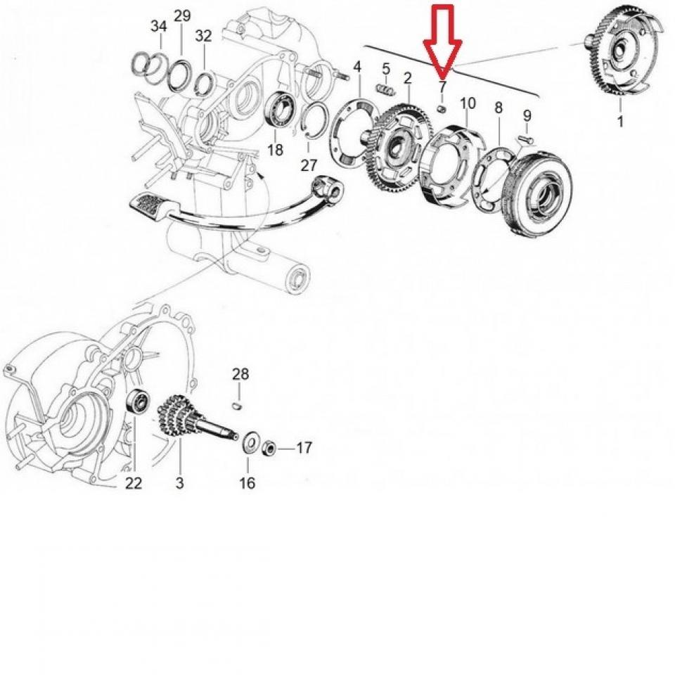 Entretoises cloche d'embrayage pour scooter Piaggio 125 Vespa primavera 078594