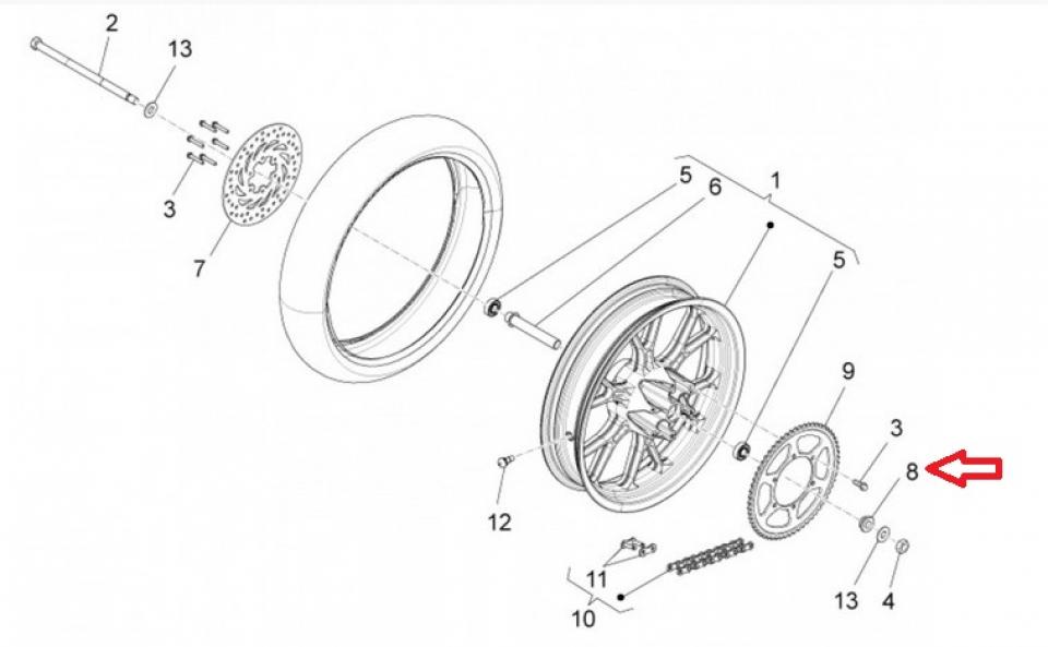 Rondelle d'axe roue arrière pour moto Aprilia 50 SX 2012 à 2020 867301 15x28x7mm