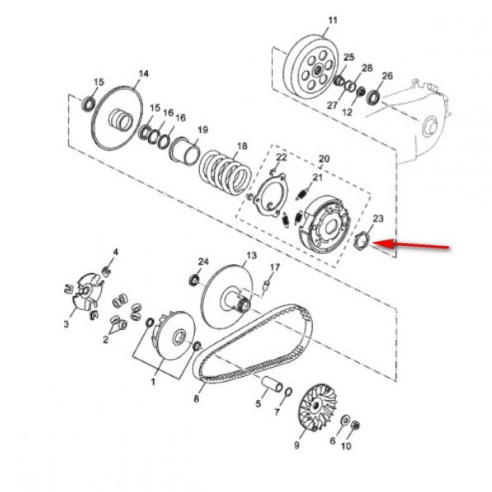 Écrou d'embrayage origine pour scooter Yamaha 125 X-Max 1B9E76681000 Neuf