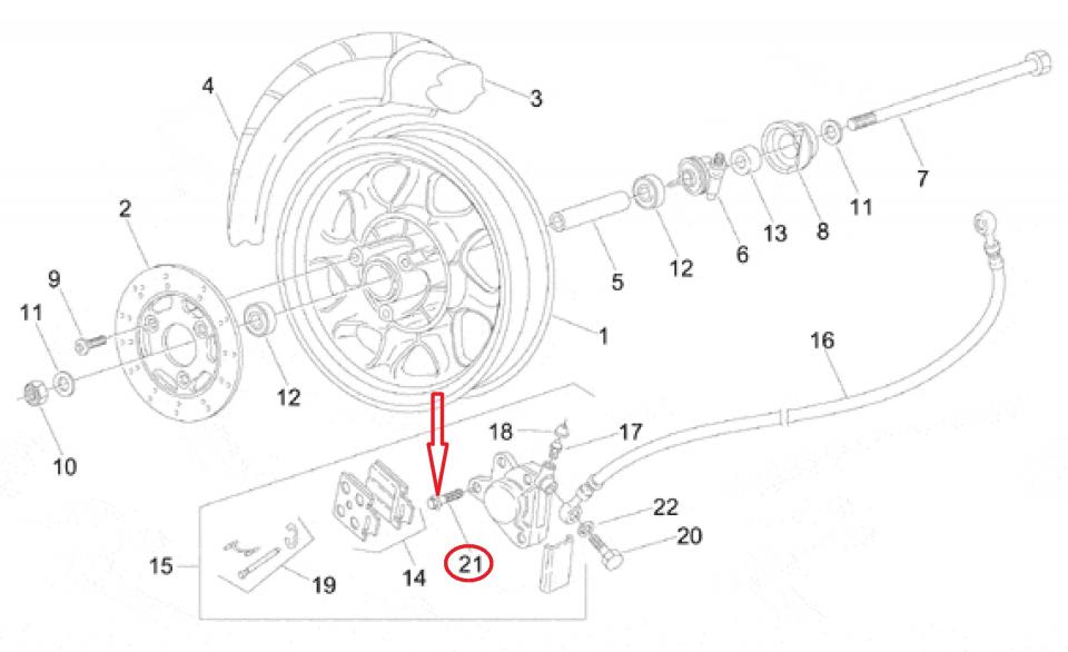 Vis M8x1.25 25mm pour moto Aprilia 50 Pegaso 1992-1994 AP8225204 AP8152287