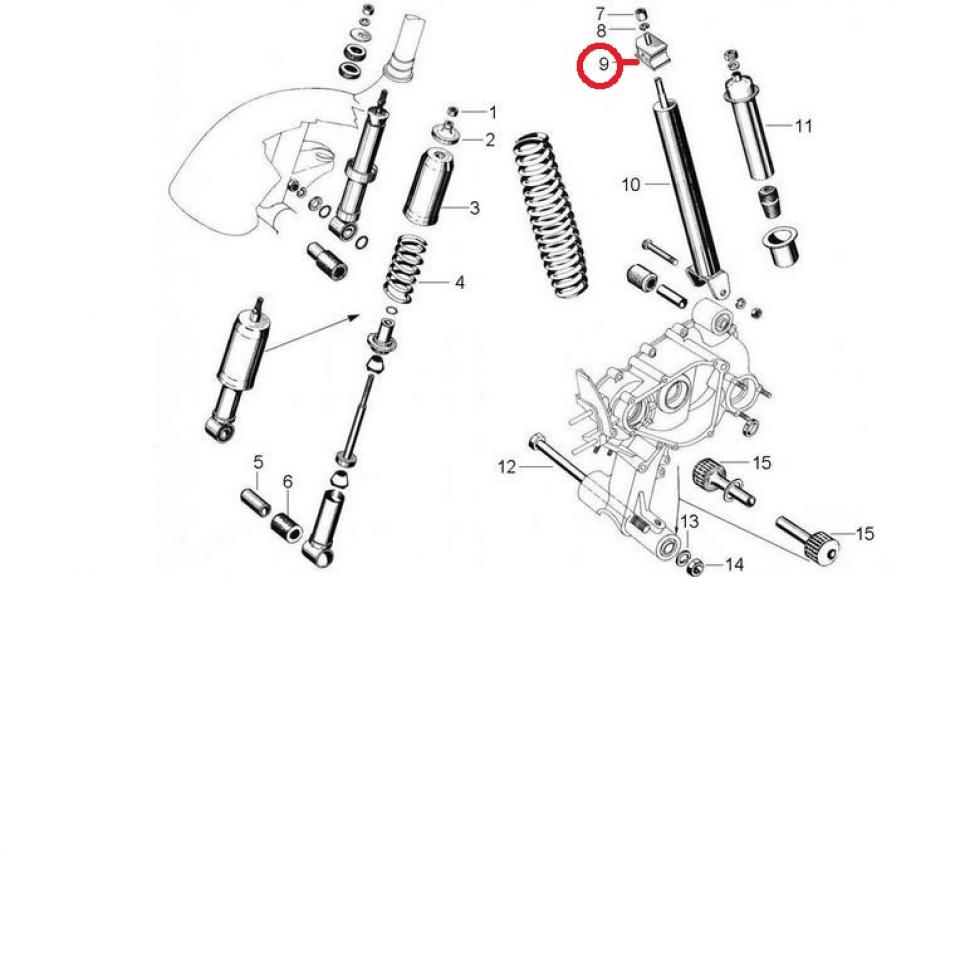 Silentbloc d'amortisseur origine pour scooter Piaggio 125 Vespa PX 060536 Neuf
