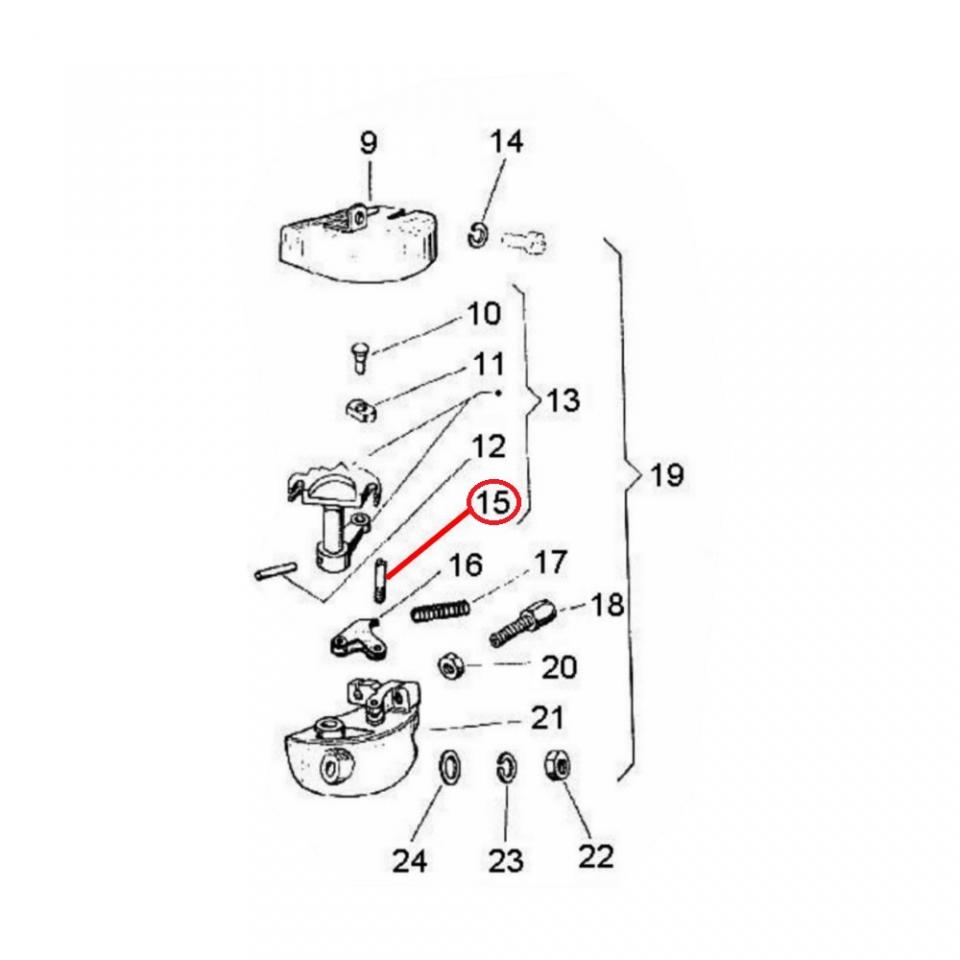 Axe pivot levier sélecteur RMS pour scooter Piaggio 125 Vespa Pxe 1981 à 1997
