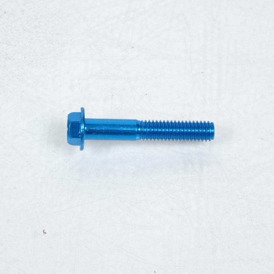 Vis hexagonale 8mm M6 pas 100 35mm anodisé Bleu 3AS Racing pour moto Neuf