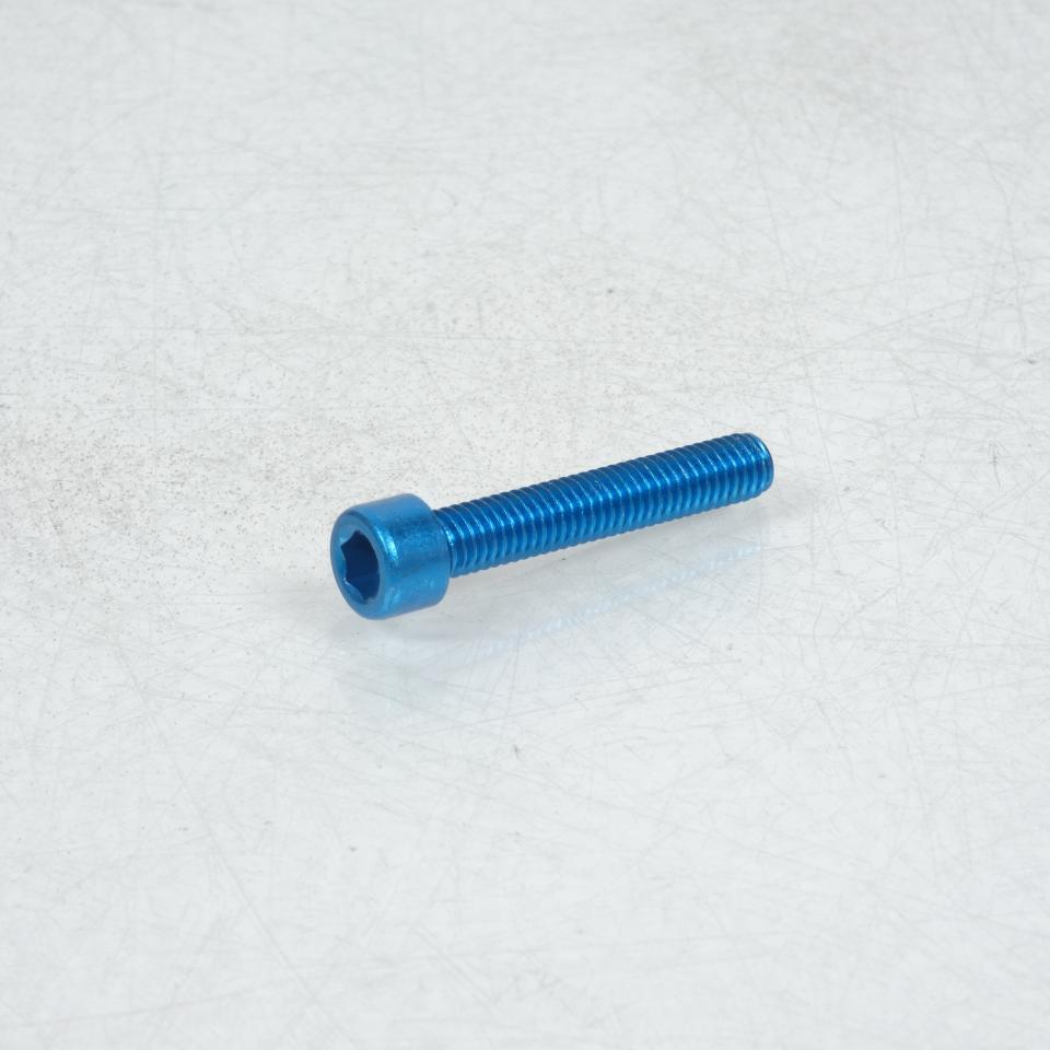 Vis BTR 5mm M6 pas 100 35mm annodisé Bleu 3AS Racing pour moto Neuf