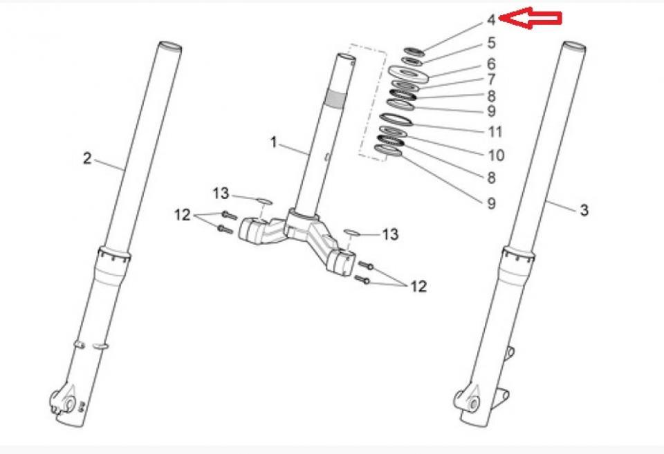 Écrou sup de colonne de direction pour scooter Aprilia 125 Scarabeo 2007-2011