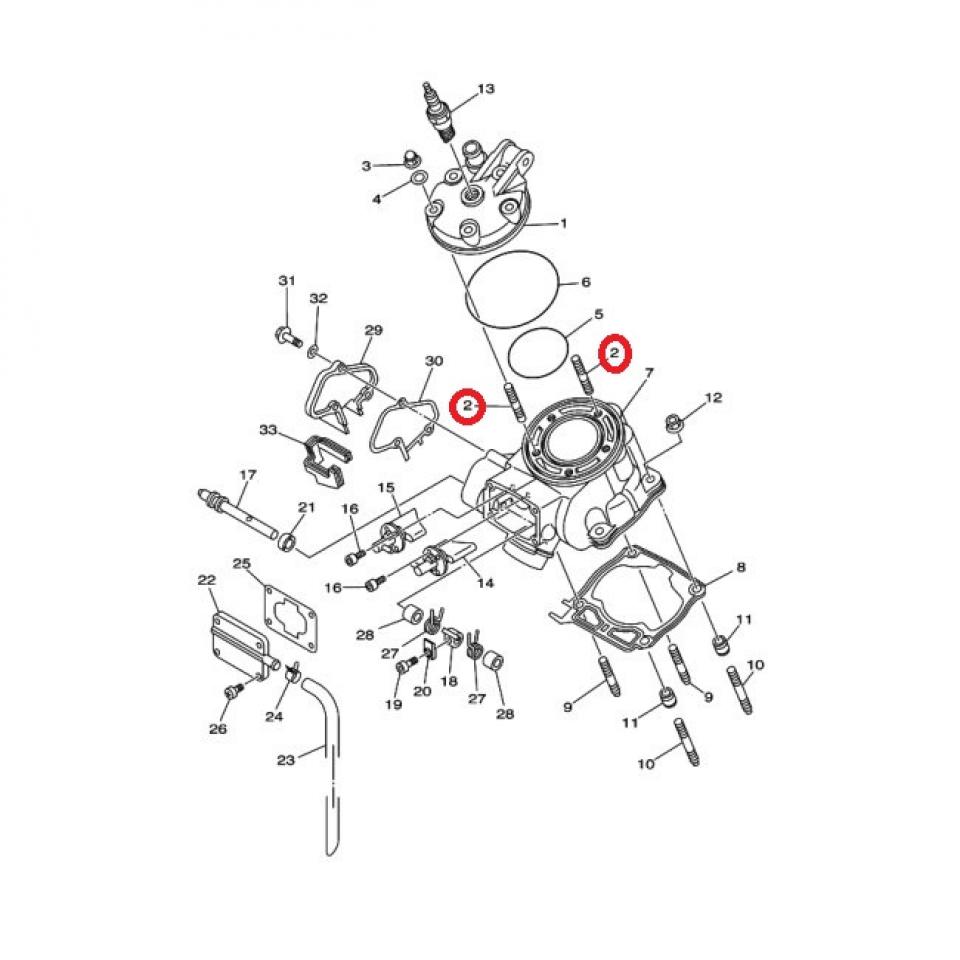 Goujon de cylindre origine pour moto Yamaha 125 DT 1989 à 1995 90116-08394 Neuf