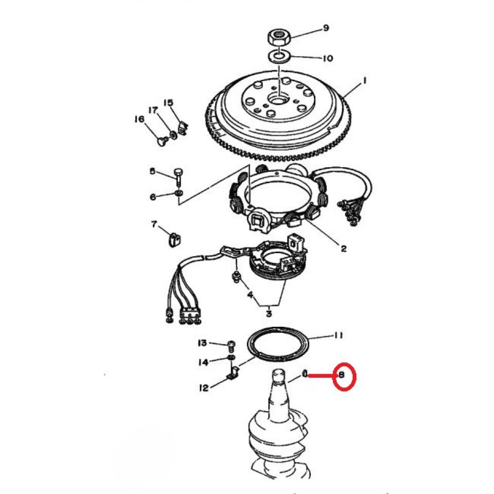 Clavette d'allumage origine pour moto Yamaha 902800504900 Neuf