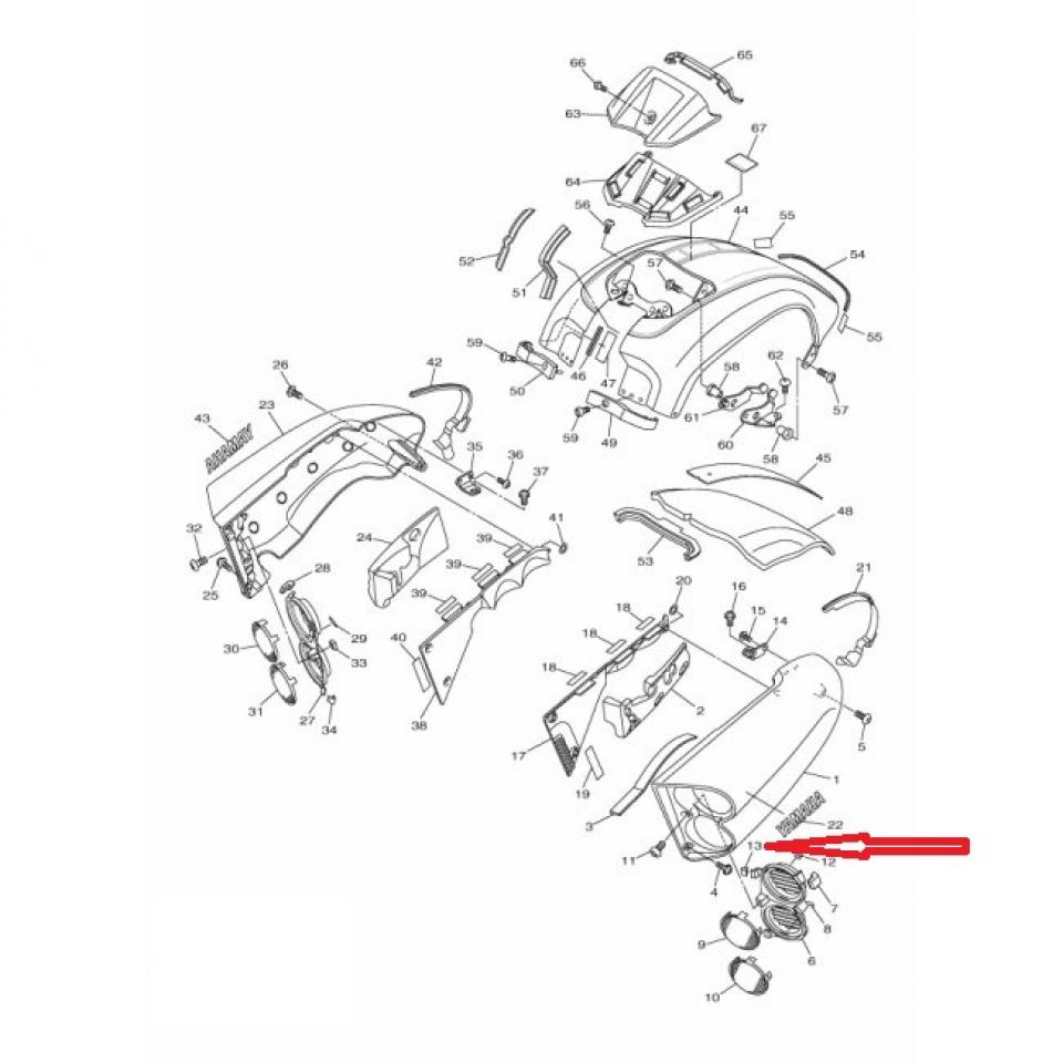 Clips de prise d'air origine pour Moto Yamaha 1700 Vmax 1FK2171H0000 Neuf