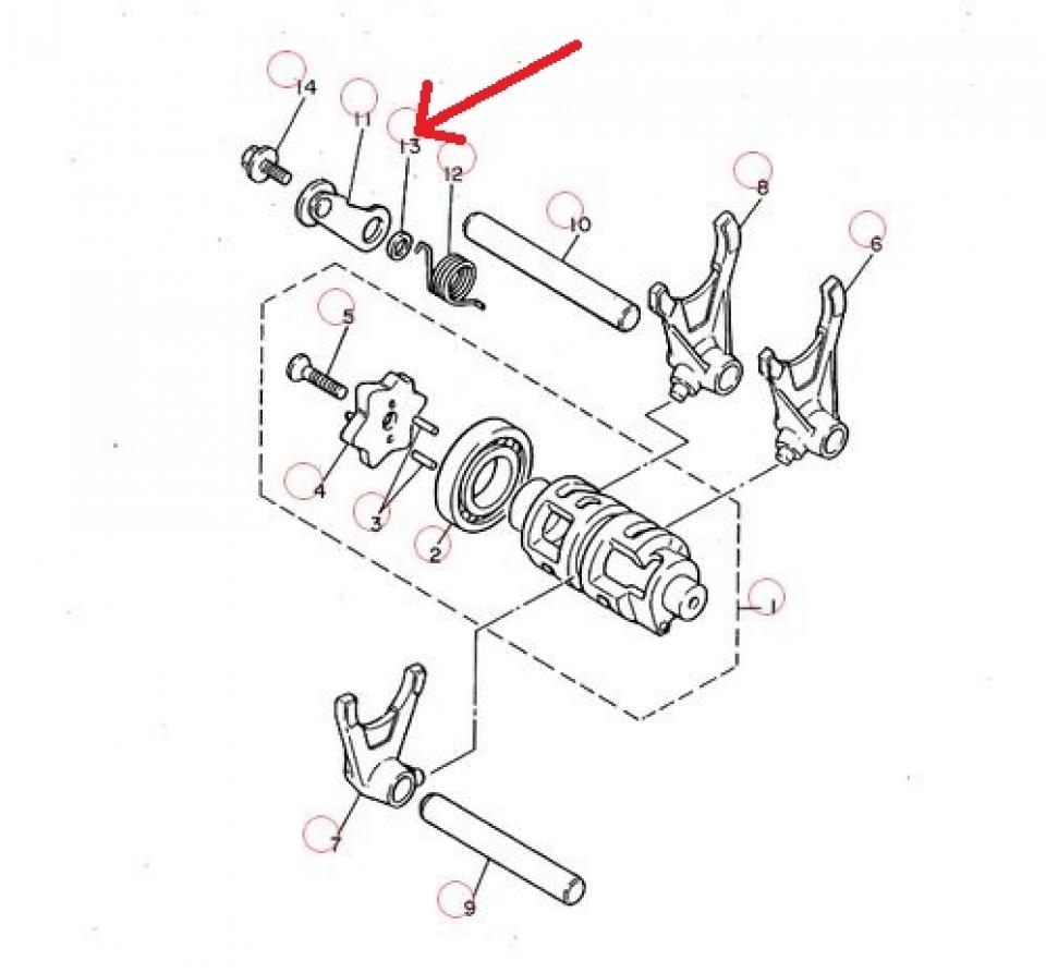 Rondelle métallique sélecteur origine pour Moto Yamaha 600 SRX 90387063F700 Neuf