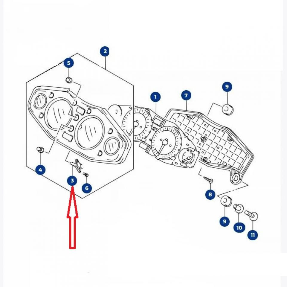 Bouton de compteur origine pour Moto Suzuki 1300 Hayabusa 34123-24F00 Neuf