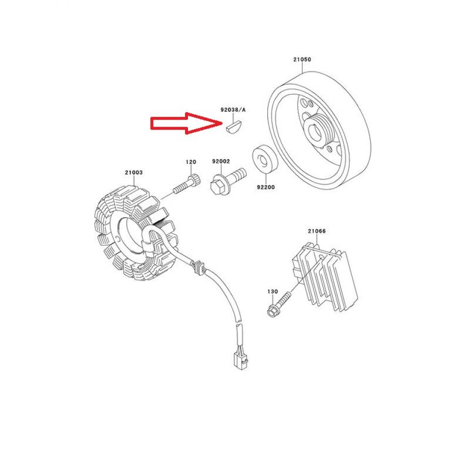 Clavette demi lune origine pour moto Kawasaki 1000 Versys 920381060 Neuf