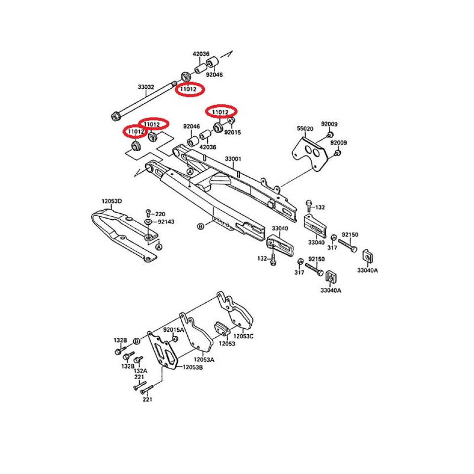 Bague joint cache poussière origine pour moto Kawasaki 250 Z Sl 11012-1259 Neuf