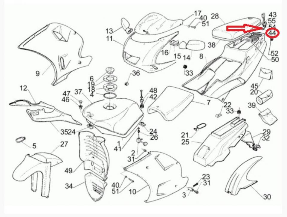 Plaque serrure trappe carburant pour moto Aprilia 50 AF1 Futura AP8135260