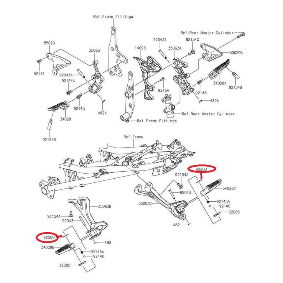 Rondelle de cale pied origine pour moto Kawasaki 650 Er6-N 922000043 Neuf