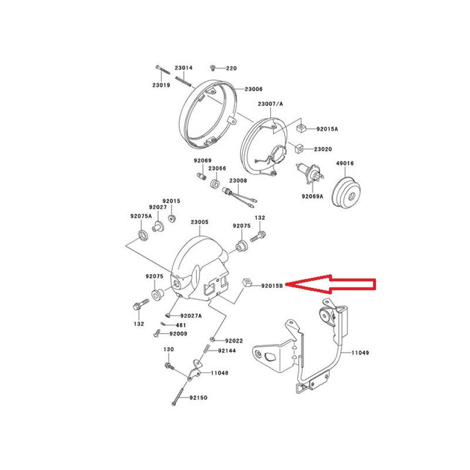 Écrou plastique d'optique origine pour moto Kawasaki 250 Estrella 920151799 Neuf