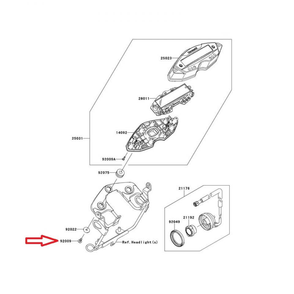 Vis de compteur origine pour moto Kawasaki 650 Vulcan S 920091164 Neuf