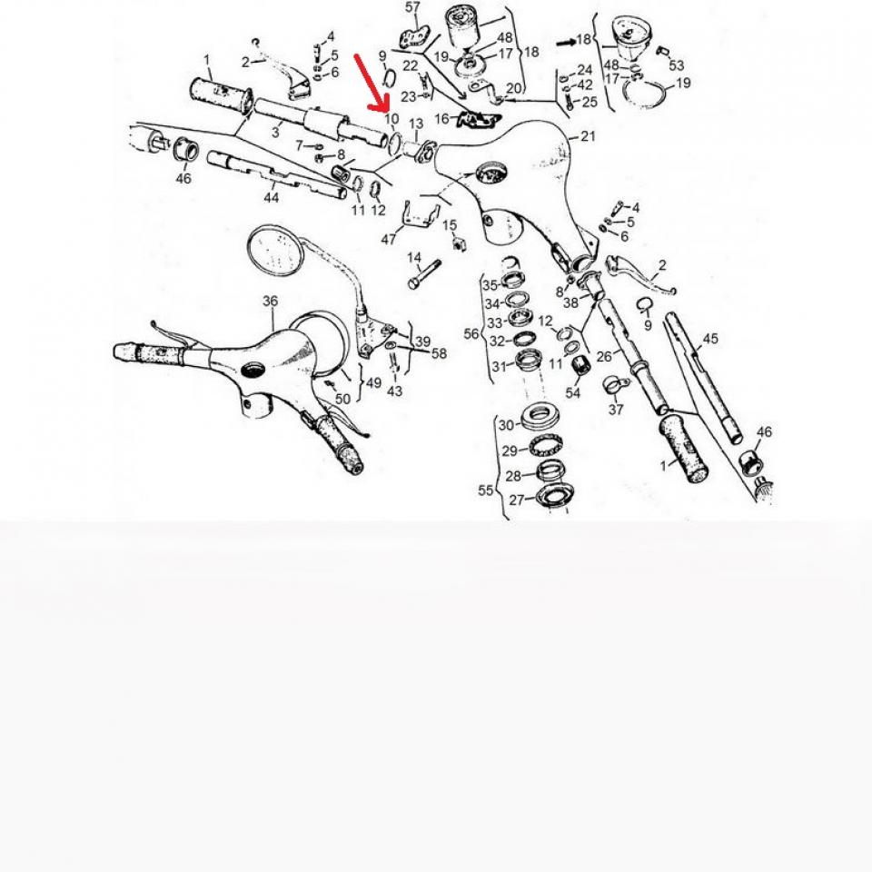 Rondelle, bague de calage du tube d'embrayage pour scooter Piaggio Vespa 070858