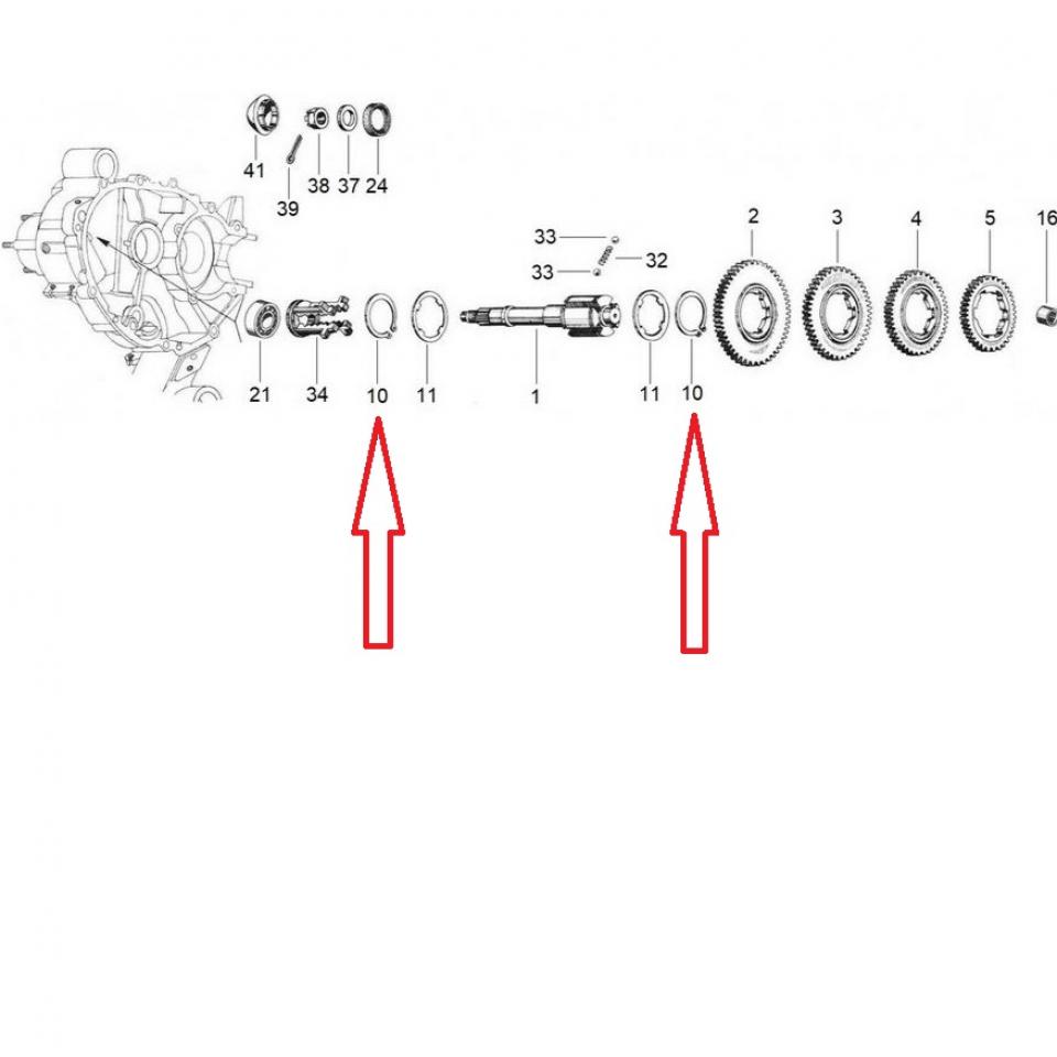 Clips intérieur Ø45.7 mm RMS pour scooter Piaggio 125 Vespa FL à serrer