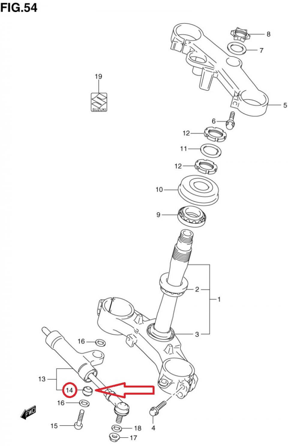 Roulement à rotule pour moto Suzuki 1300 GSX b-king 09269-08003 Ø8xØ17.5x11mm