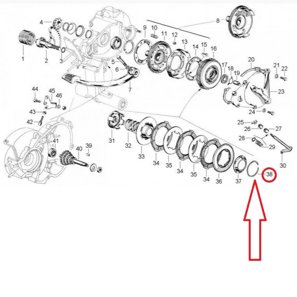 Clips, anneau d’arrêt d'embrayage RMS pour scooter Piaggio Vespa 079474 Neuf