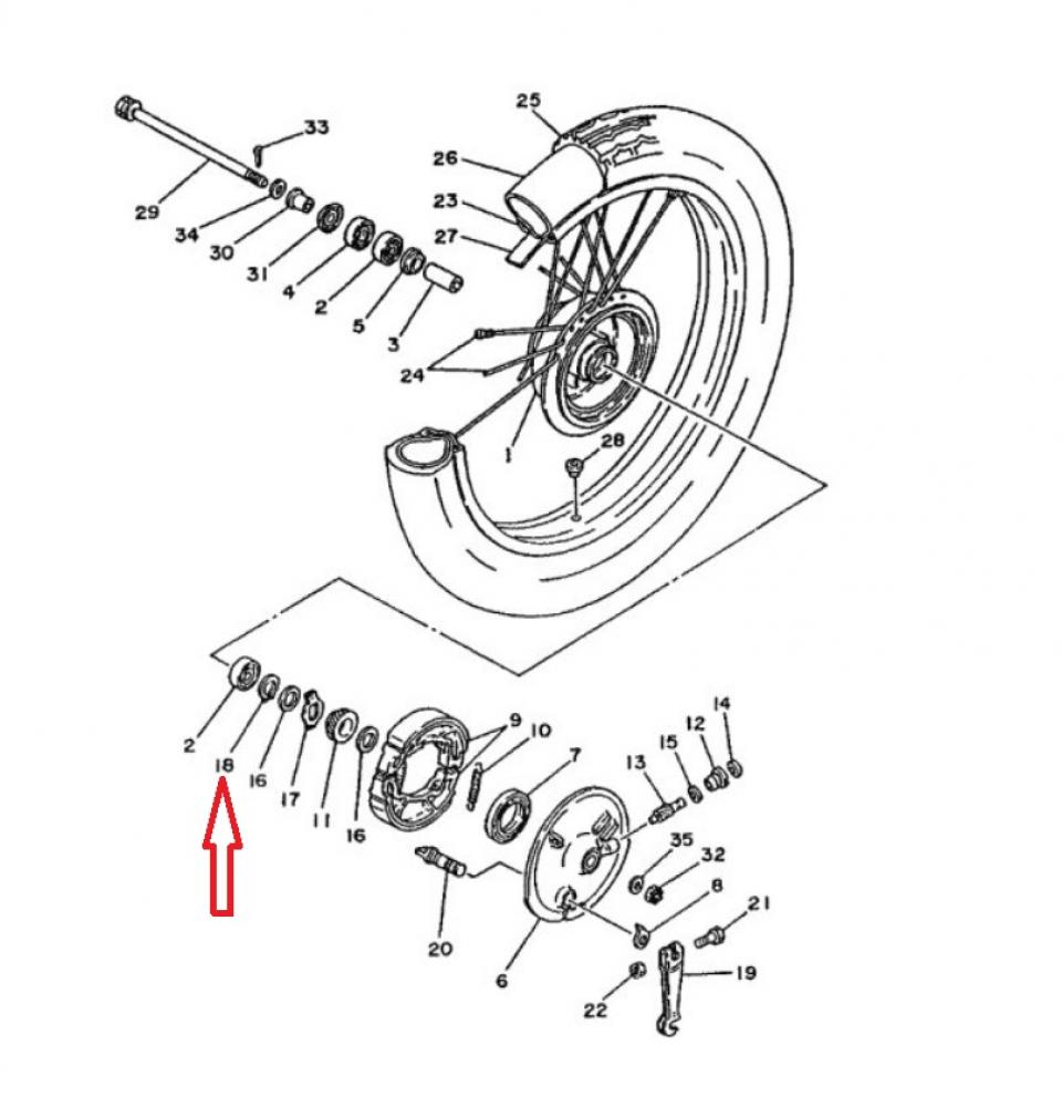 Clips de bague d'entraineur de compteur pour moto Yamaha 125 DTMX 1986 99009-20400