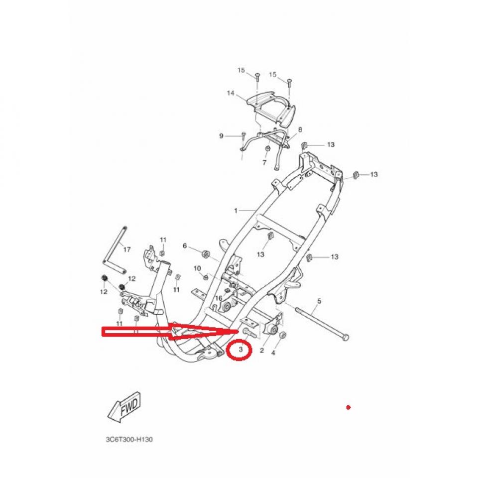 Boulon vis de support moteur pour scooter MBK 125 Skyliner 5DS-F1481 Neuf