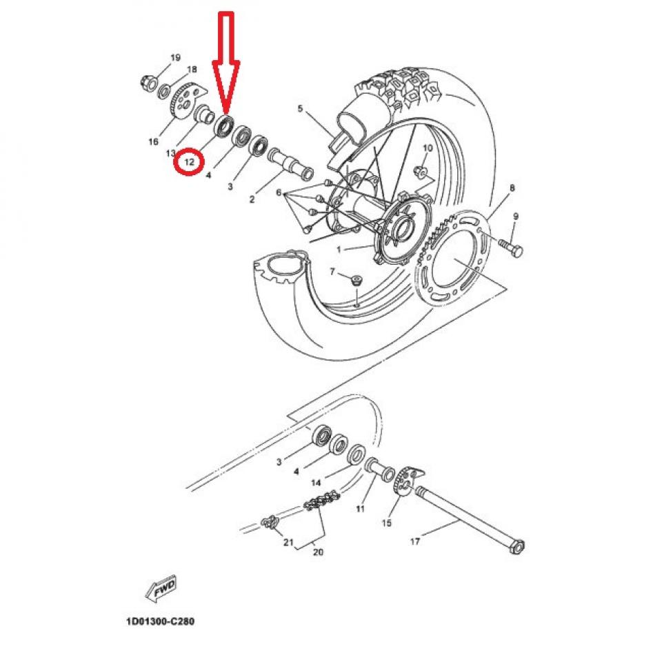 Cache poussière axe roue AR pour moto Yamaha 250 WRZ 4V4-25367 27x46x3.6 Neuf