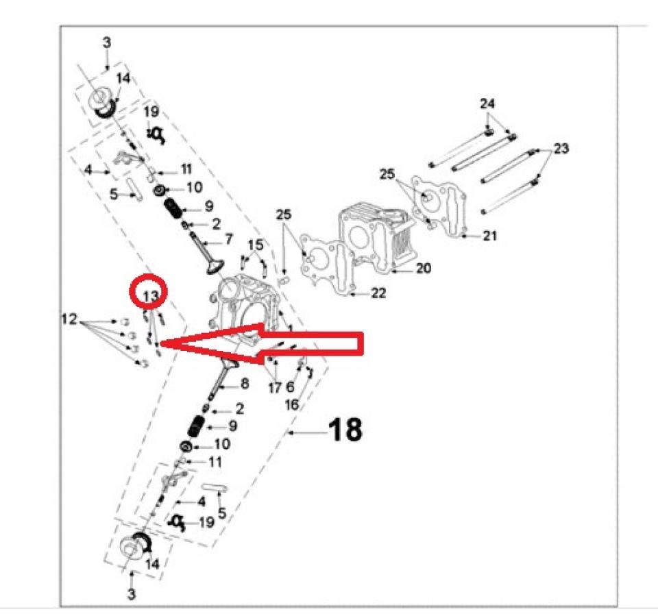 Rondelle goujon cylindre pour scooter Peugeot 50 DJANGO 4T 2014-17 779577 7x14mm