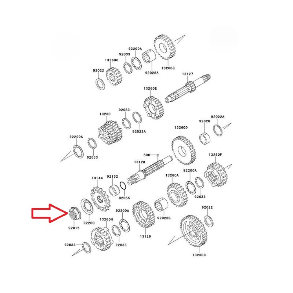 Écrou M20 pas 150 origine pour moto Kawasaki 650 KLX 1993 à 1996 92015-1963 Neuf