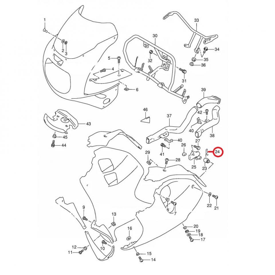 Goupille support de carénage origine pour moto Suzuki 1100 Gsx-R 94523-12C00