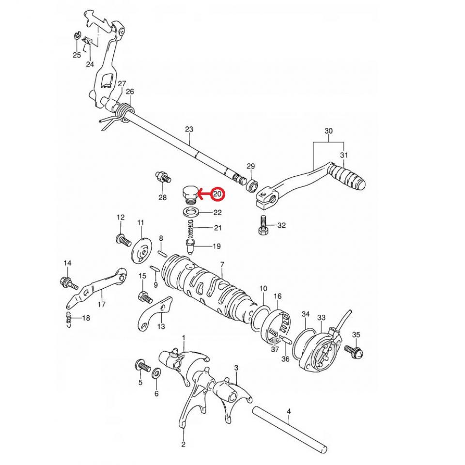 Visserie origine pour moto Suzuki 500 Gs-E 1989 à 1996 25354-30000-000 Neuf