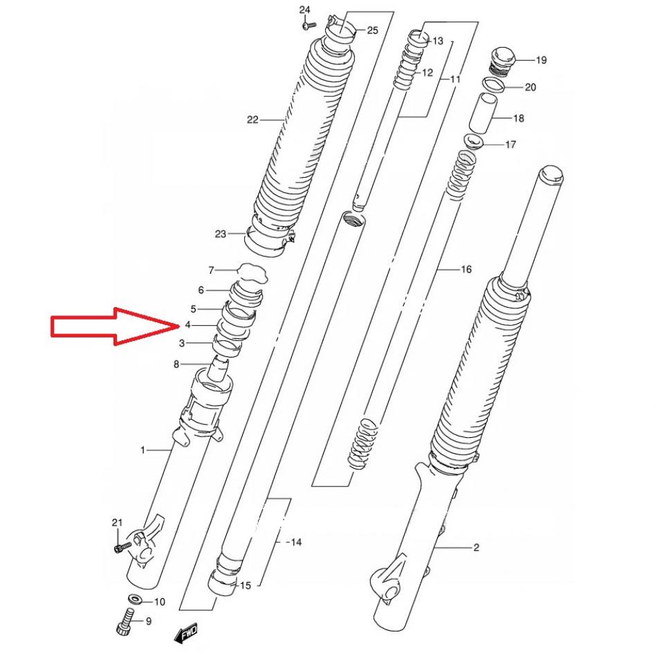 Rondelle de fourche origine pour moto Suzuki 800 DR 51158-14200 Neuf