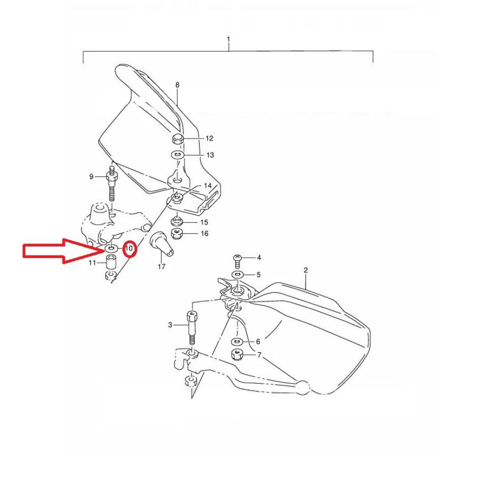 Rondelle levier gauche pour moto Suzuki 125 DR 57533-44B00 6.5x11.3x0.8mm