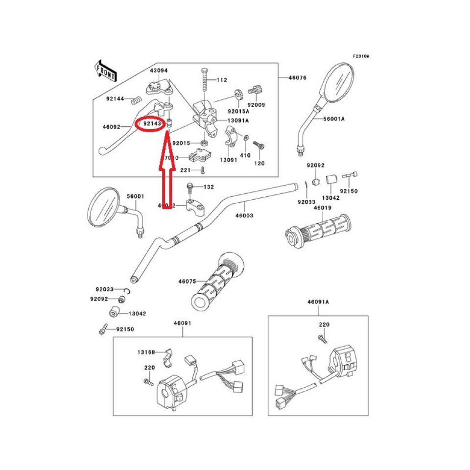 Entretoise levier embrayage pour moto Kawasaki Ninja 650 R 92143-1379 Neuf